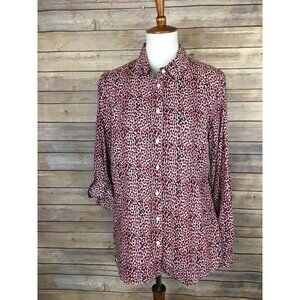Tommy Hilfiger Large Classic Fit Button Down Shirt Animal Print